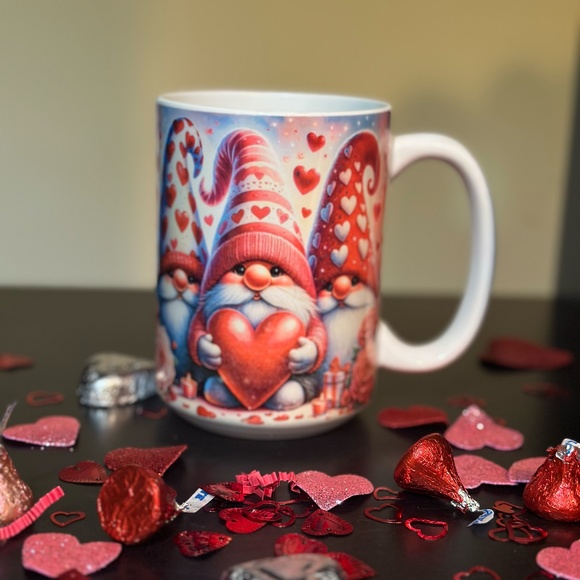 Hand Crafted Valentines Day Gnome Sublimated 15oz Mug - Picture 6 of 11